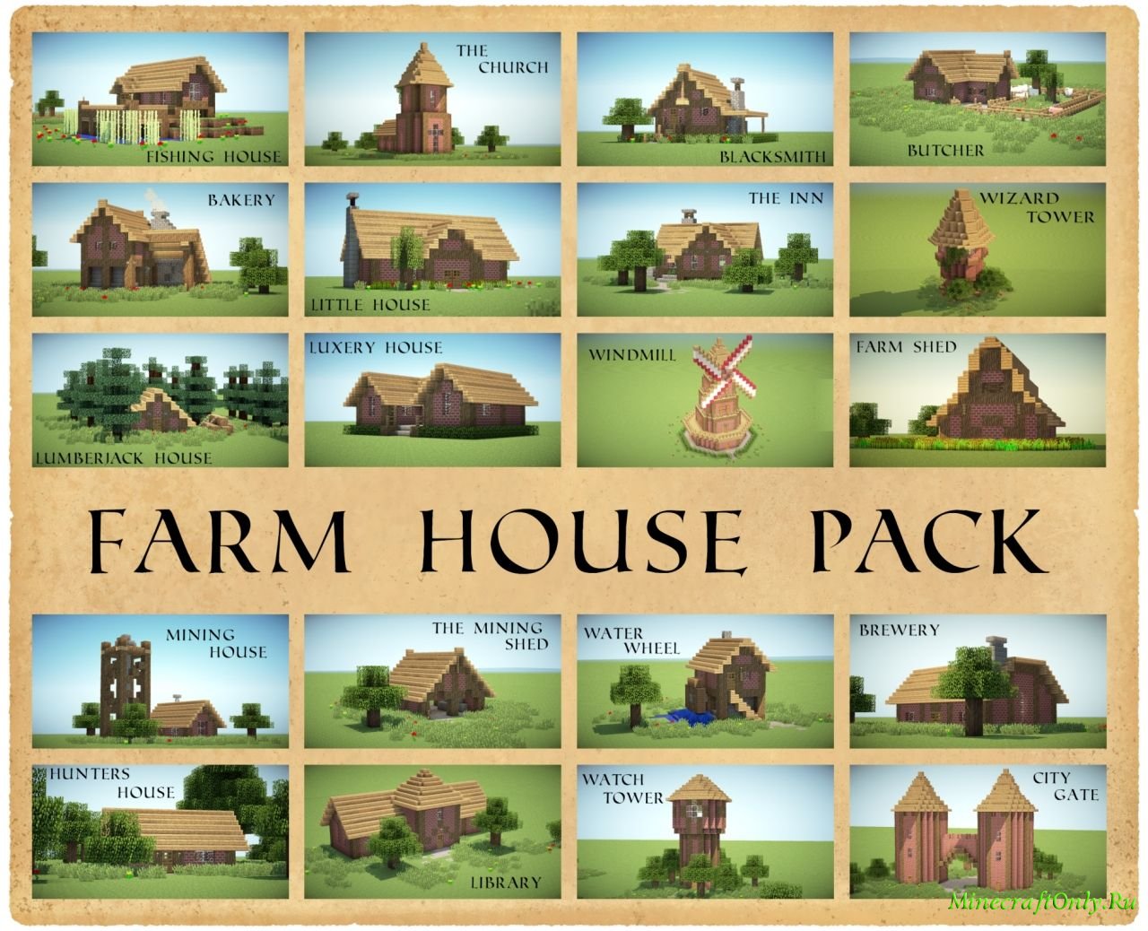 Farm House Pack[Schematic и world save]