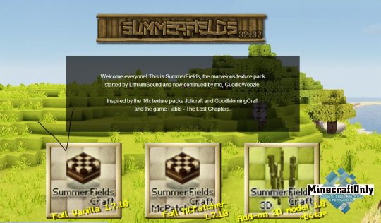 SummerFields texture pack 1.7.10 32x32