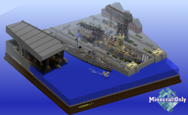 Naval port model in minecraft