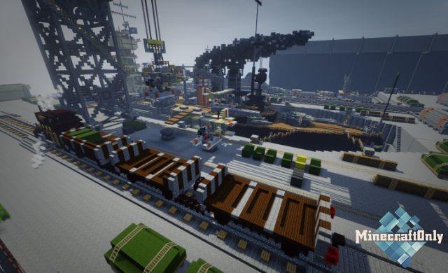 Naval port model in minecraft