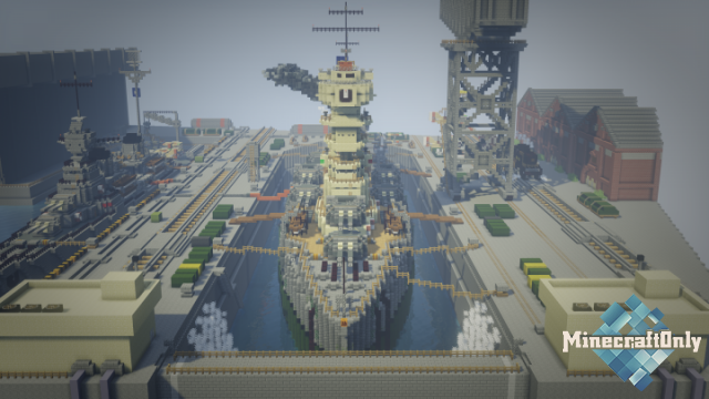 Naval port model in minecraft