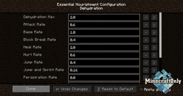 [1.8.9] [Mods] Essential Nourishment - Потребность в воде!