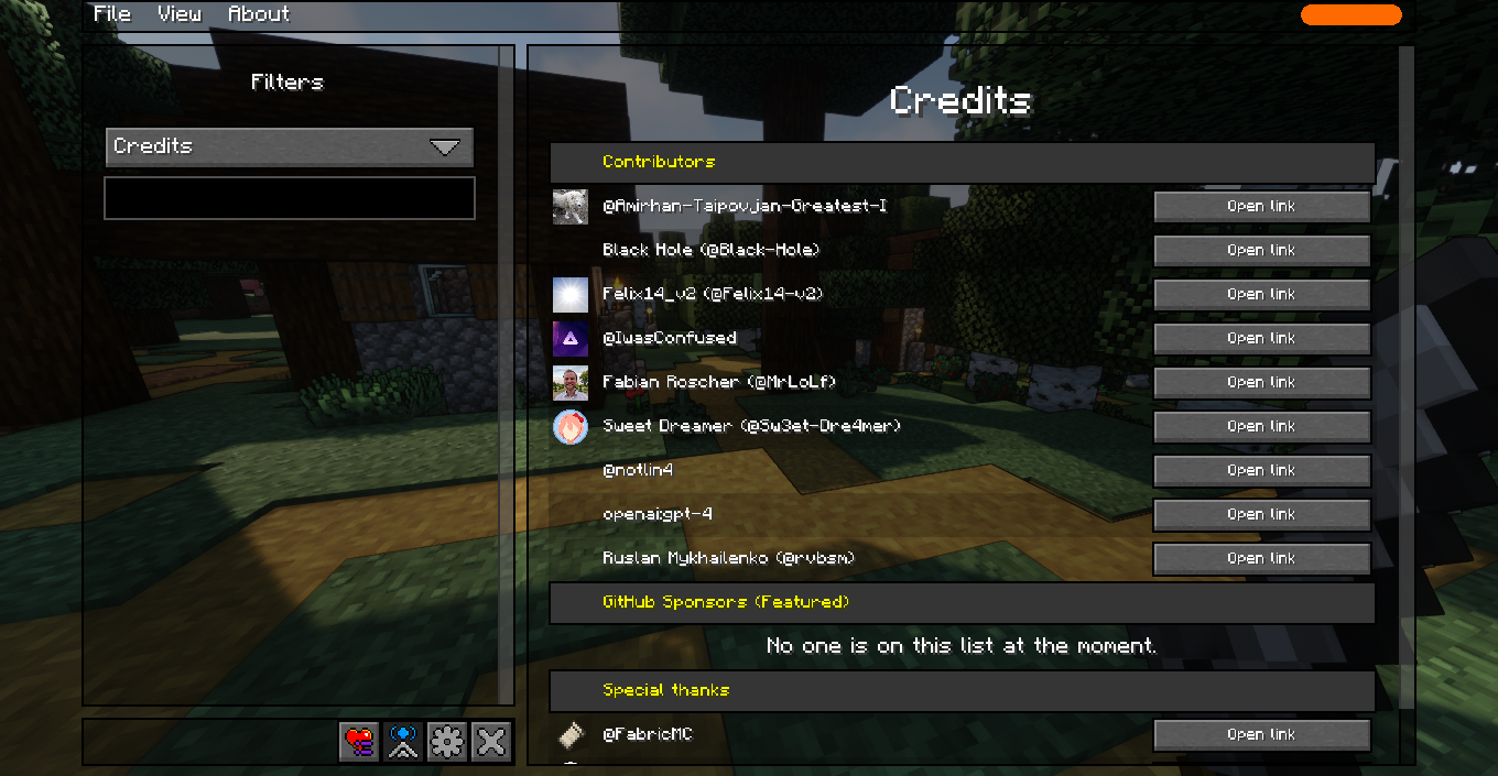 (v3.X) Вкладка с благодарностями мода (v3.X) Вкладка с благодарностями мода