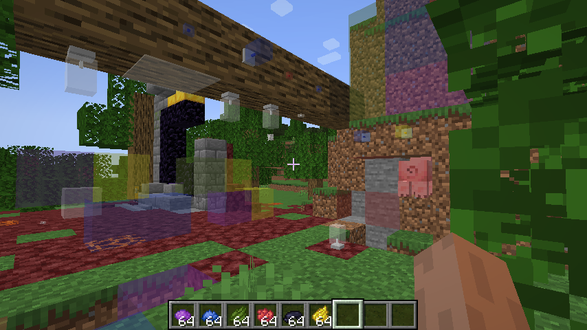 4 разных блока. Окрашенные колбы под разными углами 4 разных блока. Окрашенные колбы под разными углами