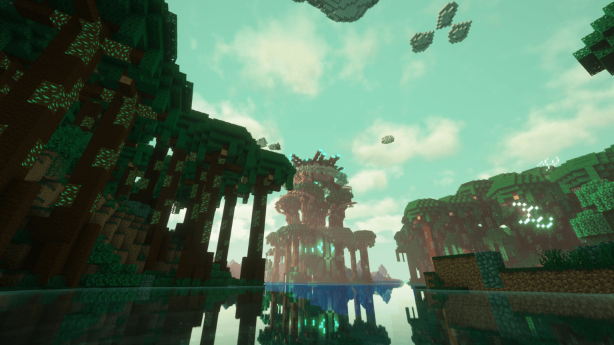 Река, протекающая через Грозовые джунгли, а в её конце возвышается колоссальная Громовая башня. Река, протекающая через Грозовые джунгли, а в её конце возвышается колоссальная Громовая башня.