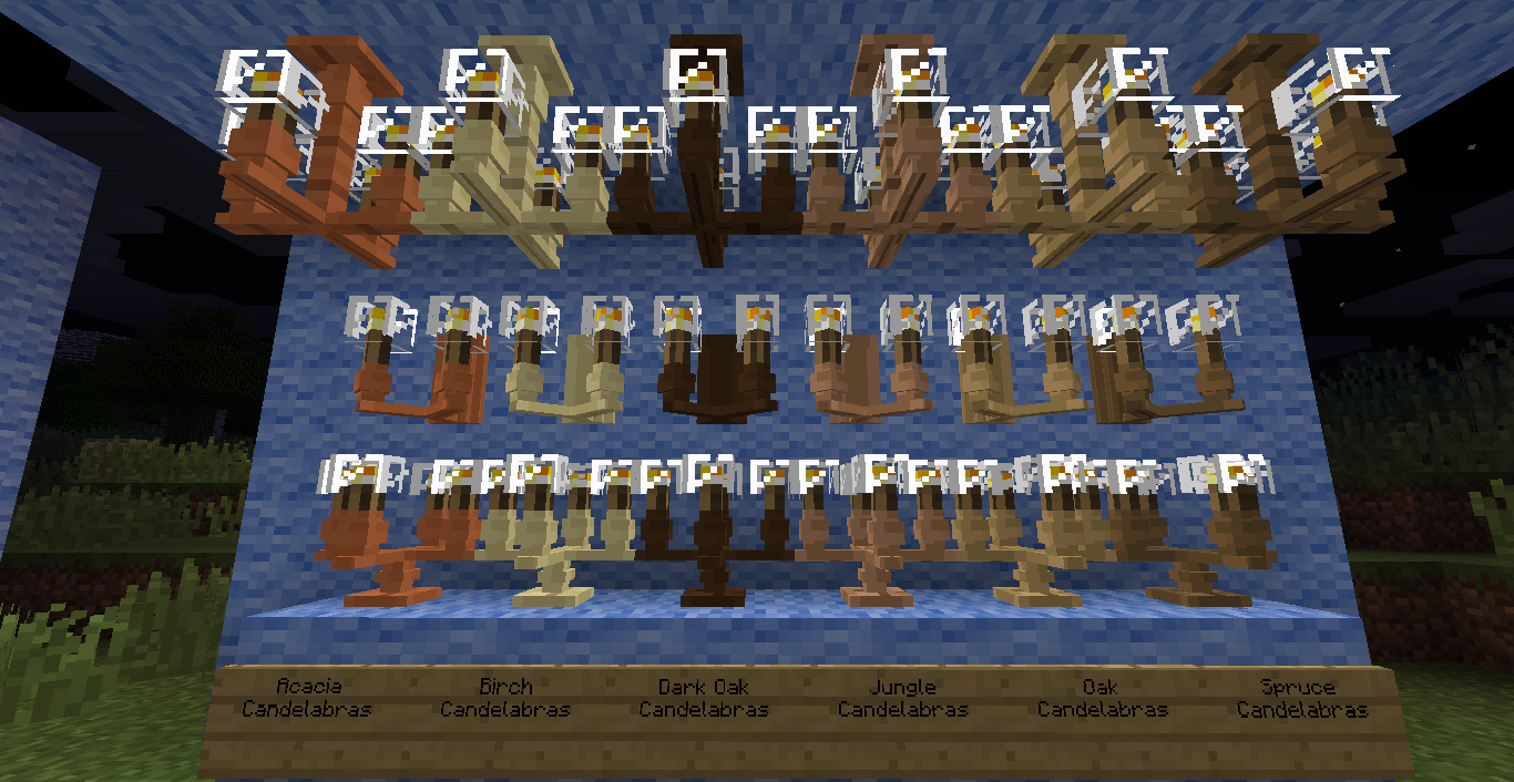 Канделябры из различных пород дерева и на различных поверхностях Канделябры из различных пород дерева и на различных поверхностях