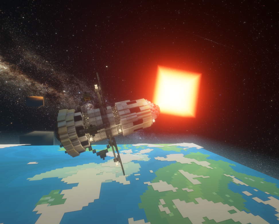 Космический корабль, парящий над орбитой Земли. Изображение и конструкция от lonestar2058 (все заслуги принадлежат им) Космический корабль, парящий над орбитой Земли. Изображение и конструкция от lonestar2058 (все заслуги принадлежат им)