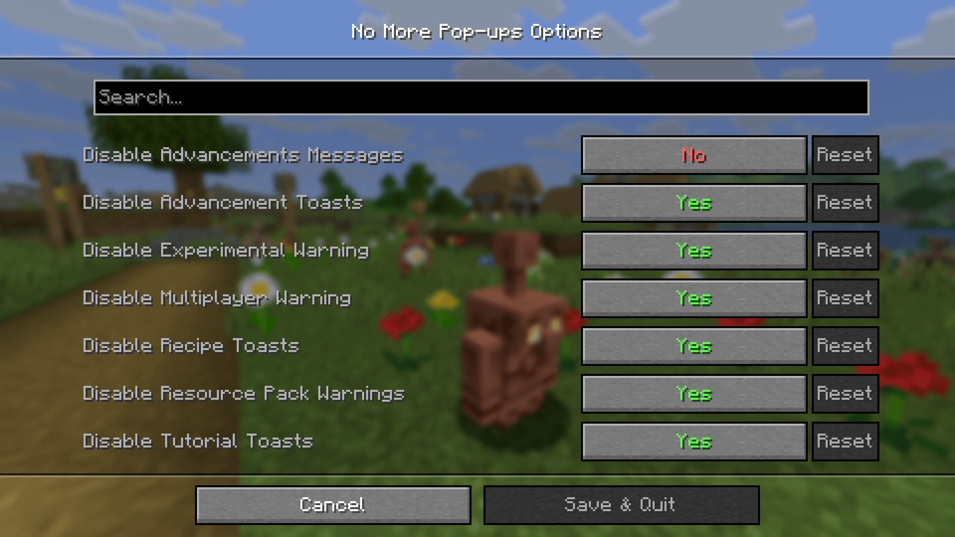 Используйте Mod Menu и Cloth Config API для изменения конфигурации в игре Используйте Mod Menu и Cloth Config API для изменения конфигурации в игре