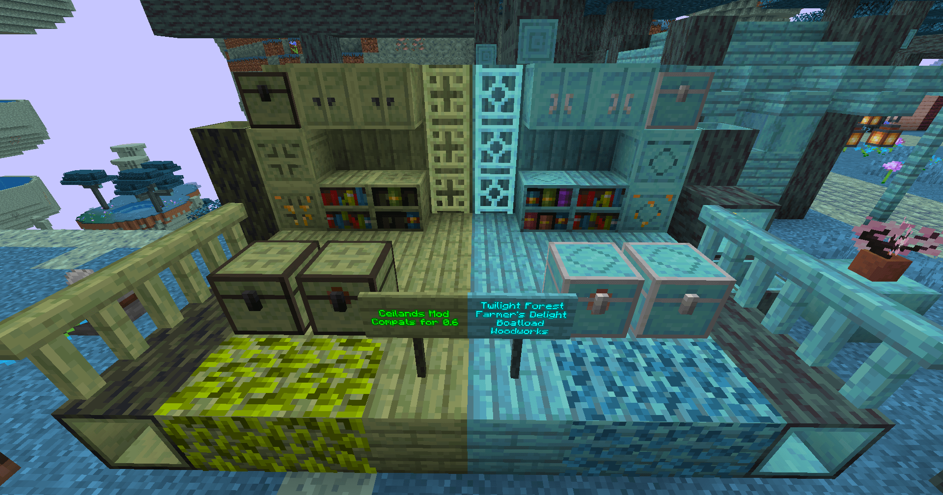 Совместимость с Twilight Forest, Farmer's Delight, Boatload и Woodworks! Совместимость с Twilight Forest, Farmer's Delight, Boatload и Woodworks!