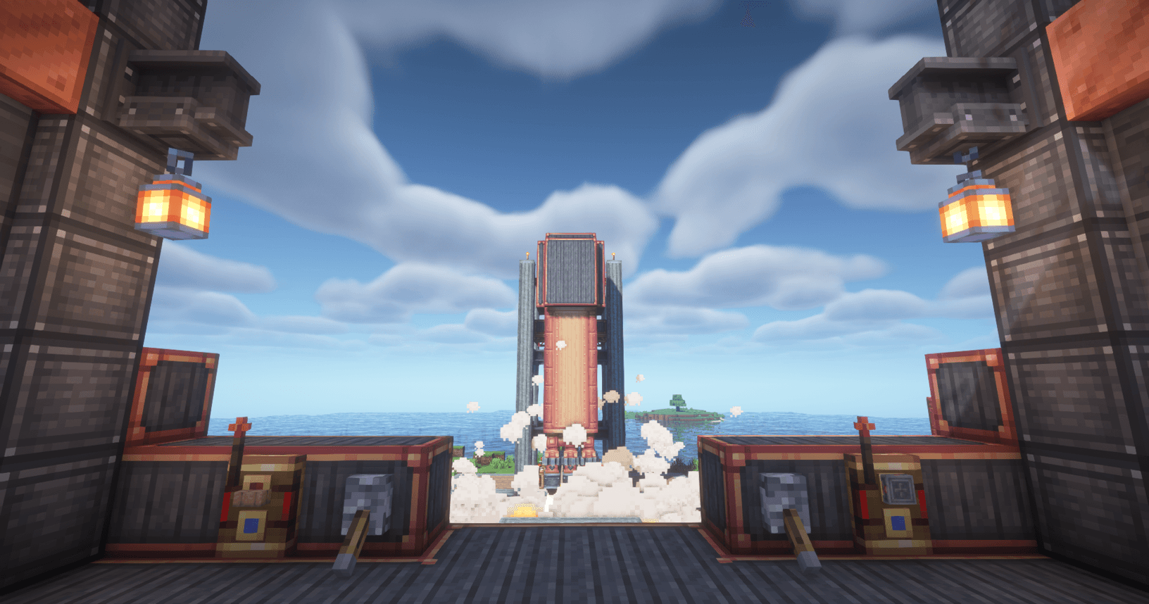 Ракета на пусковой площадке Ракета на пусковой площадке