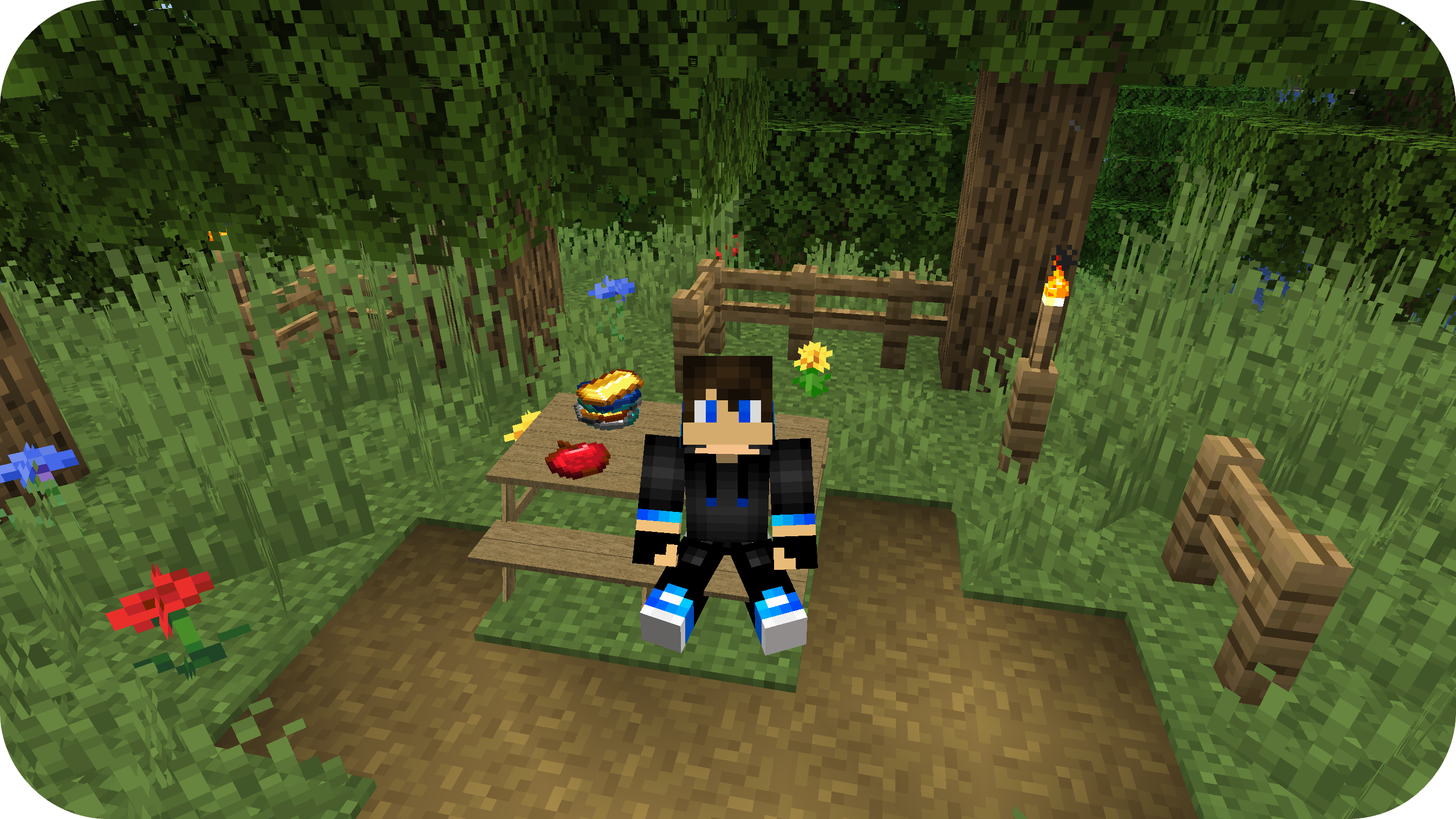 Сидя на скамейке с предметами, положенными сверху Сидя на скамейке с предметами, положенными сверху