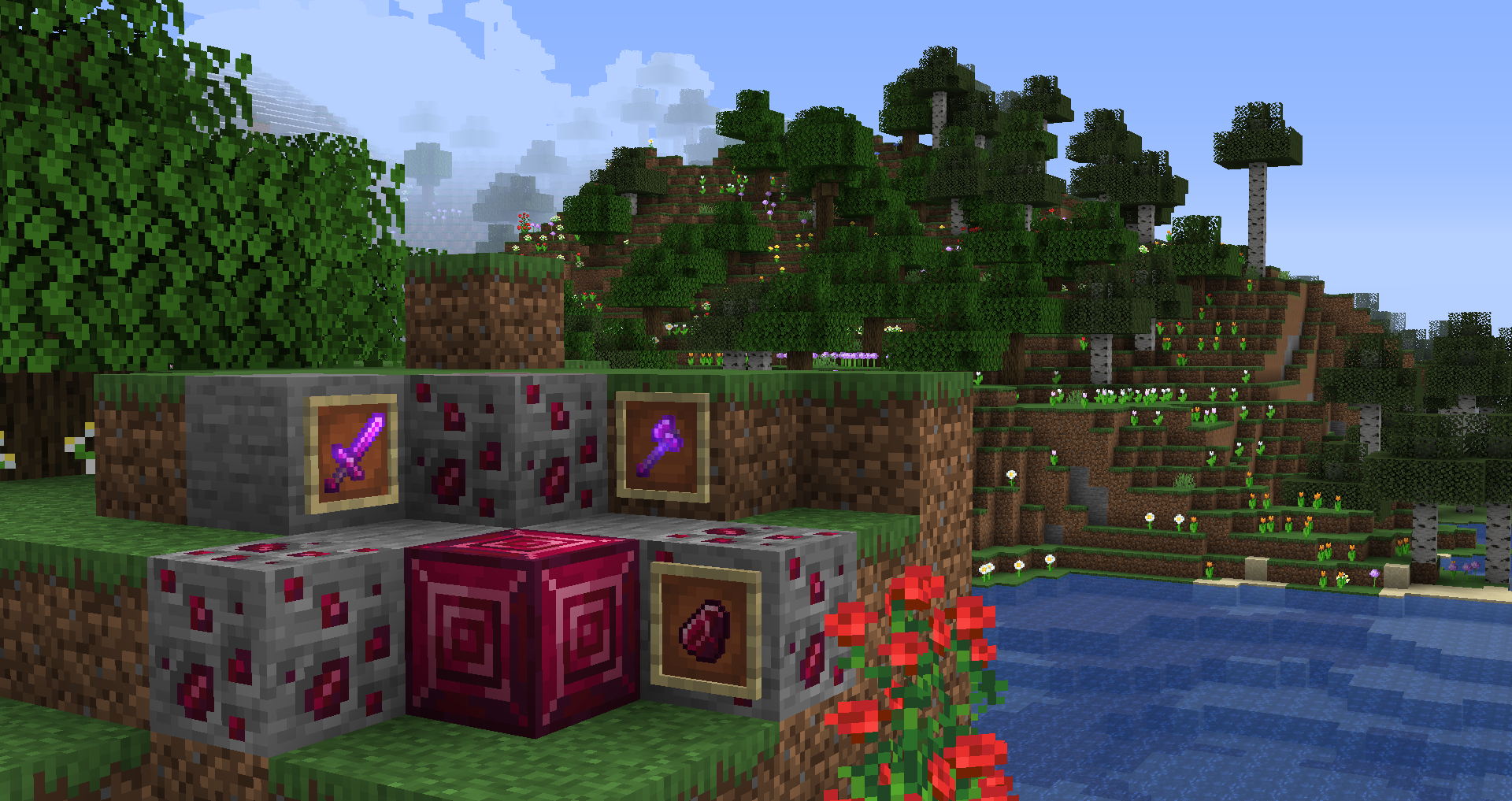 Обычный самоцвет. Даёт Thorns, Leeching или Loyalty в зависимости от предмета. Чаще всего встречается в биомах, заполненных цветами. Доступны меч и топор из Spirit Garnet. (4/20/2022) Обычный самоцвет. Даёт Thorns, Leeching или Loyalty в зависимости от предмета. Чаще всего встречается в биомах, заполненных цветами. Доступны меч и топор из Spirit Garnet. (4/20/2022)