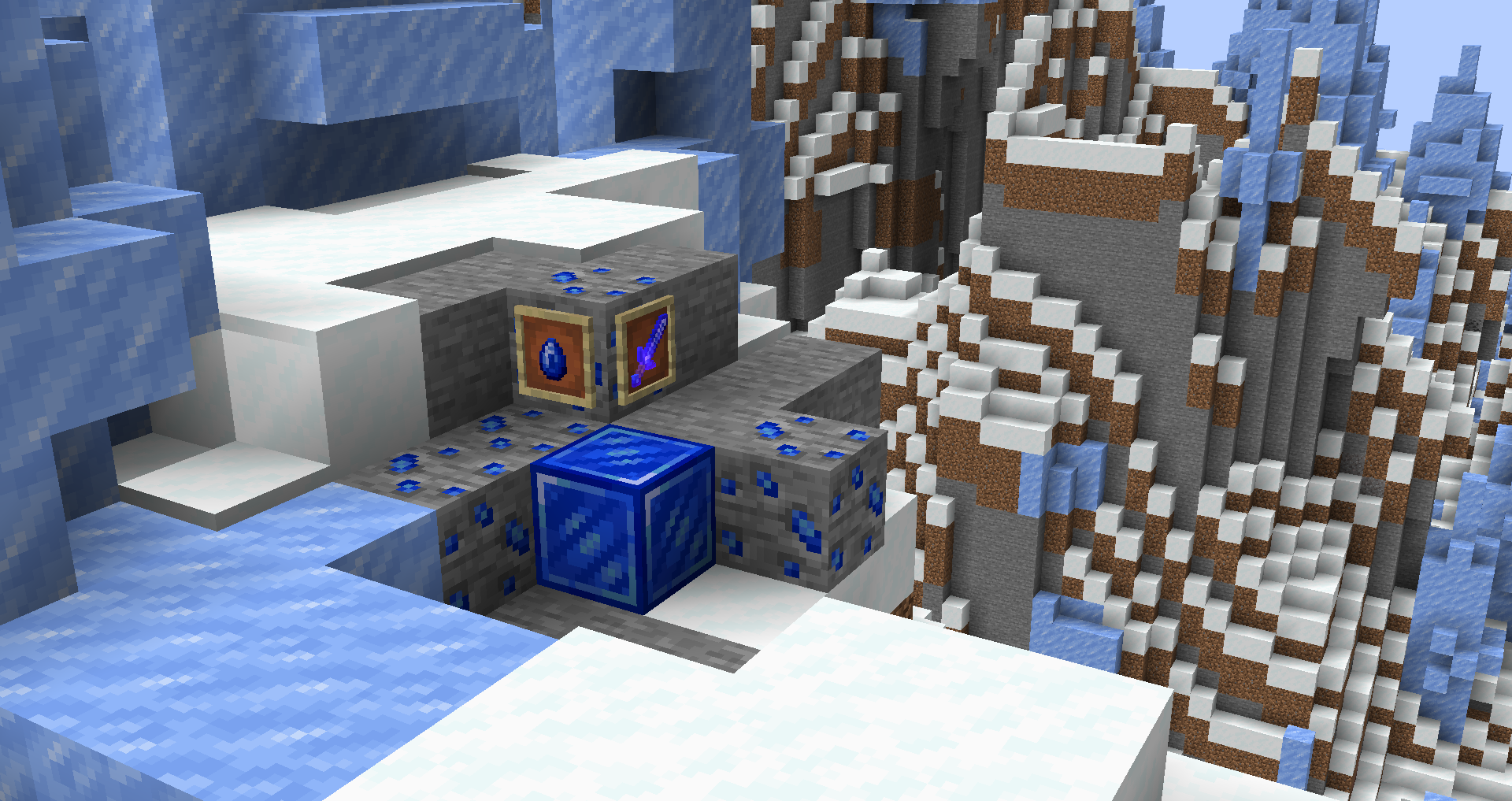 Обычный самоцвет. Даёт Frost Walker, Freezing или Snowpiercer в зависимости от предмета. Чаще всего встречается в ледяных биомах. Доступен меч из Ice Sapphire. (4/20/2022) Обычный самоцвет. Даёт Frost Walker, Freezing или Snowpiercer в зависимости от предмета. Чаще всего встречается в ледяных биомах. Доступен меч из Ice Sapphire. (4/20/2022)