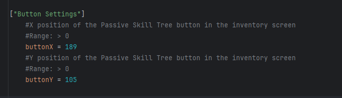 Простой конфигурационный файл для настройки расположения кнопки Простой конфигурационный файл для настройки расположения кнопки