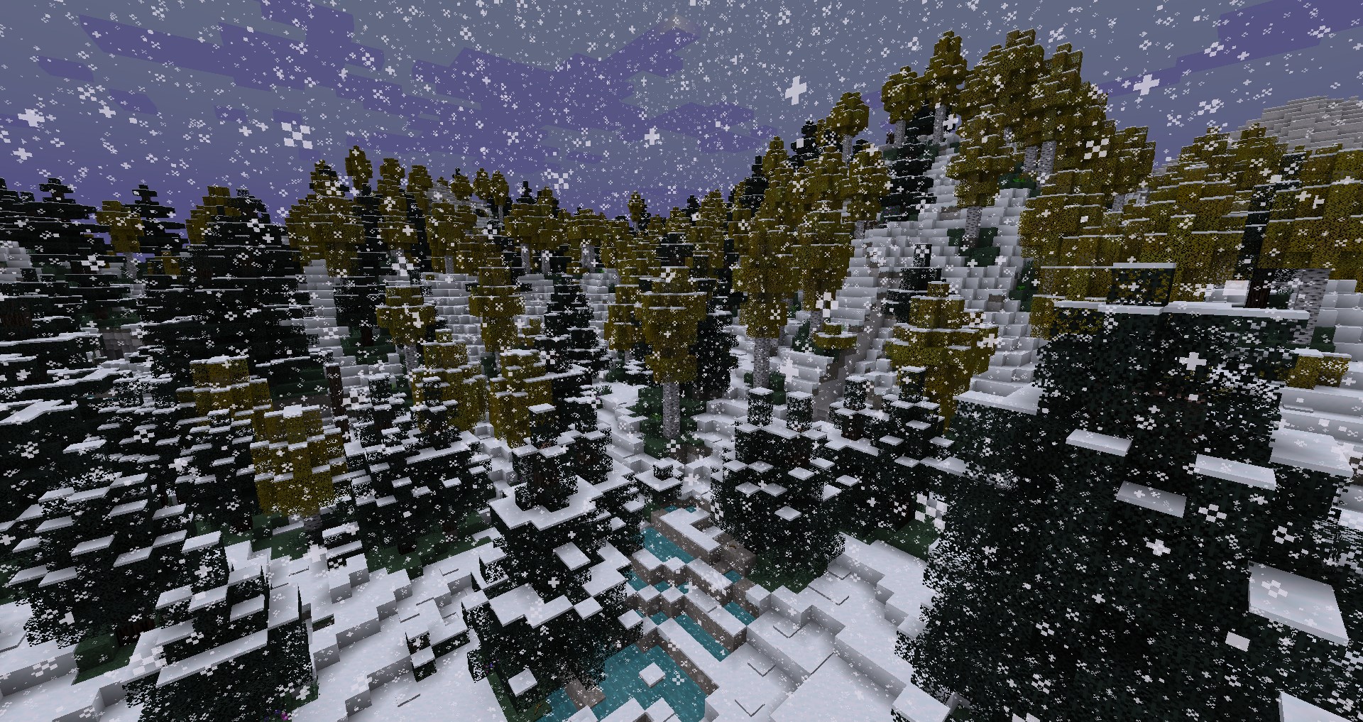 No Shaders Заснеженные осины No Shaders Заснеженные осины