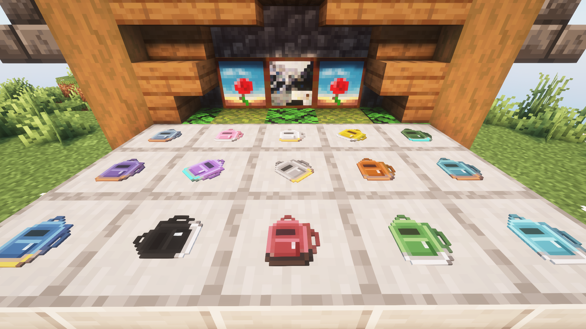 Несколько рюкзаков, отображенных вместе. Несколько рюкзаков, отображенных вместе.