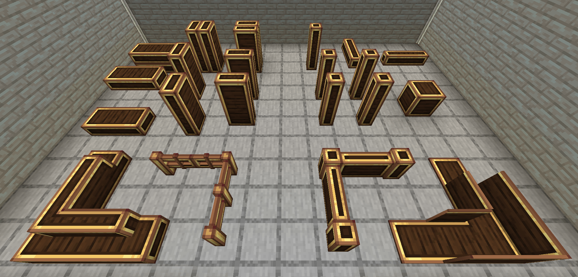 Связанные текстуры работают на всех Copycat-элементах, с небольшими сбоями на Copycat-лестницах и Copycat-досках из-за ограничений моделей Связанные текстуры работают на всех Copycat-элементах, с небольшими сбоями на Copycat-лестницах и Copycat-досках из-за ограничений моделей