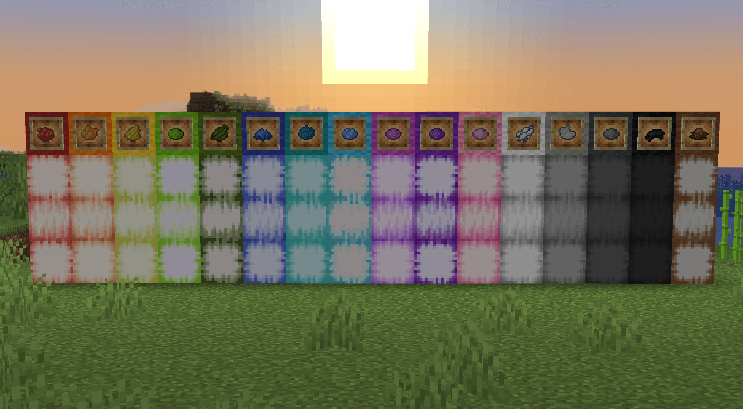 Все новые блоки Froglight с соответствующими им красителями! Все новые блоки Froglight с соответствующими им красителями!