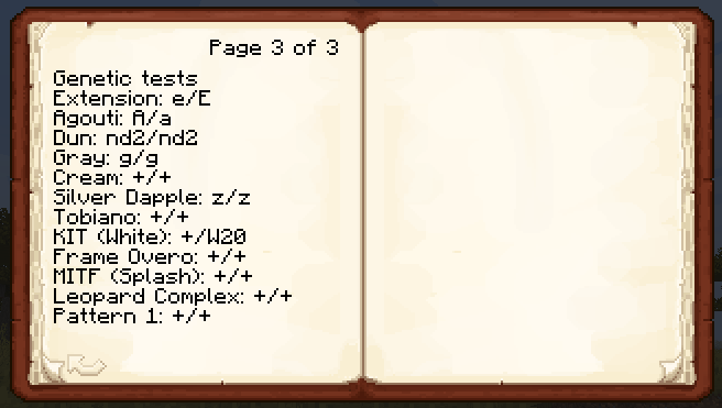 Книга заводчика, показывающая результаты генетического теста Книга заводчика, показывающая результаты генетического теста