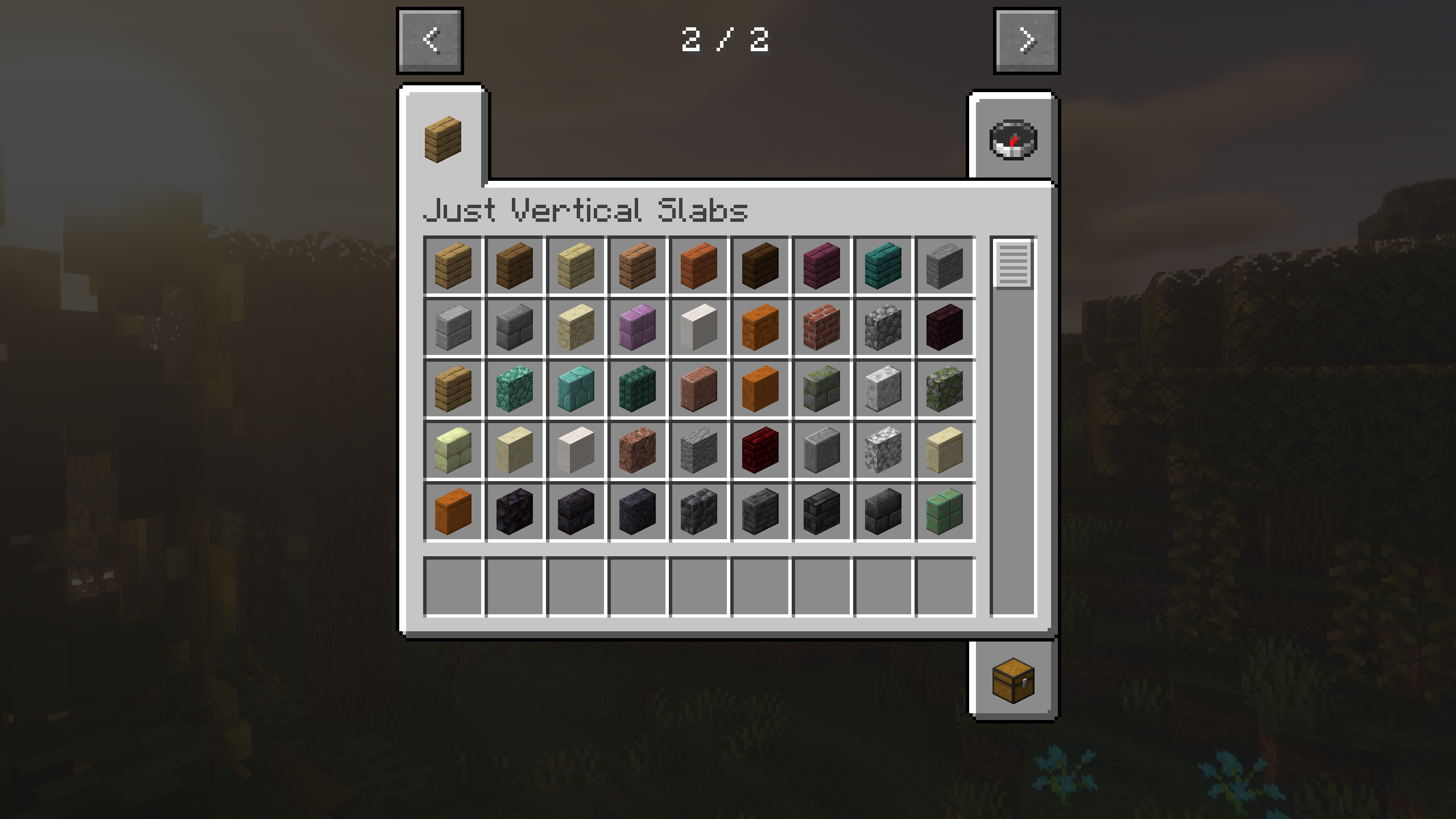 Как выглядит вкладка творческого инвентаря с вертикальными плитами. Как выглядит вкладка творческого инвентаря с вертикальными плитами.