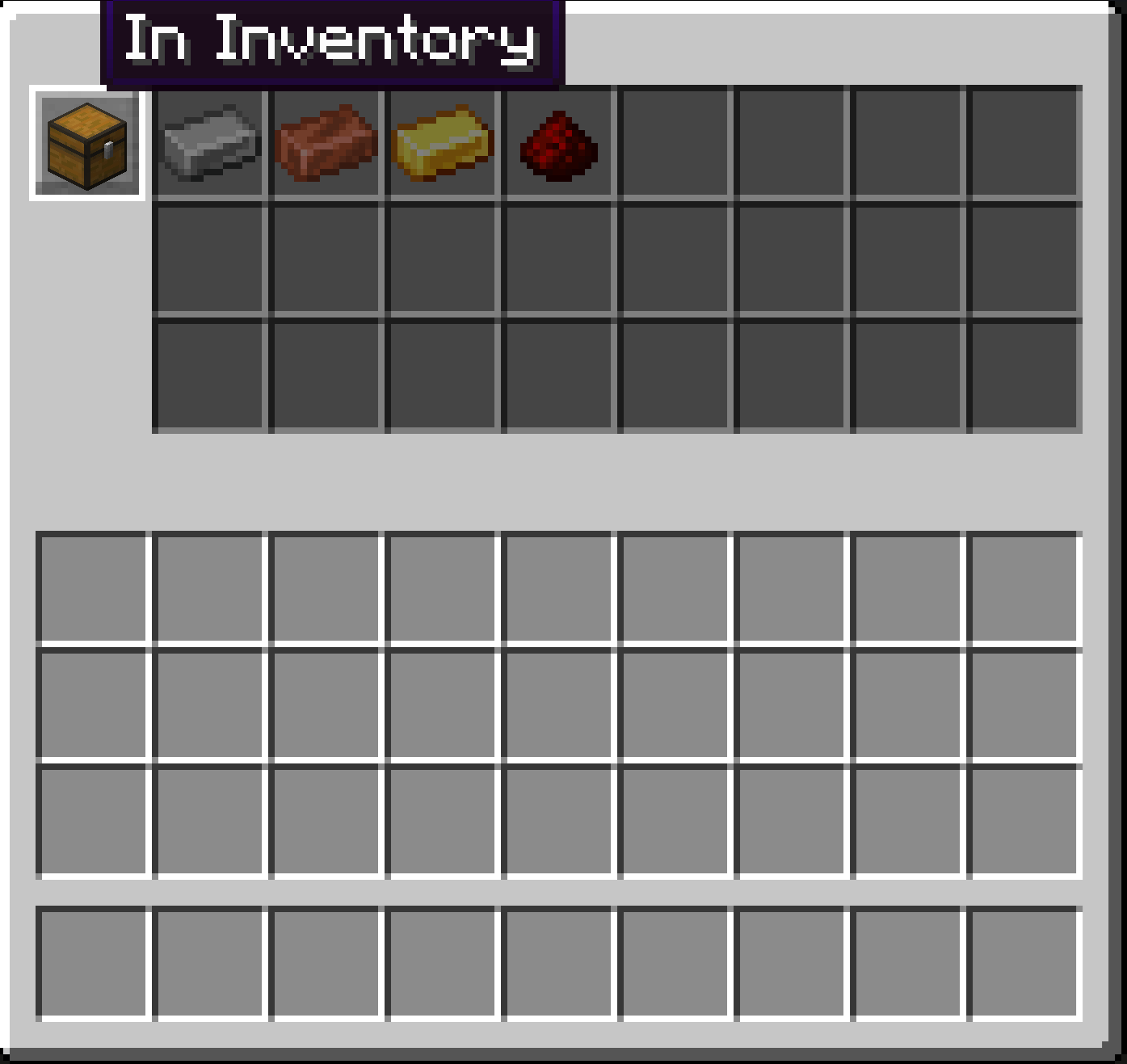 Этот фильтр принимает только предметы, которые находятся в сундуке за ним (как медный голем). В этом случае слитки железа, меди, золота и красная пыль не имеют значения. Этот фильтр принимает только предметы, которые находятся в сундуке за ним (как медный голем). В этом случае слитки железа, меди, золота и красная пыль не имеют значения.