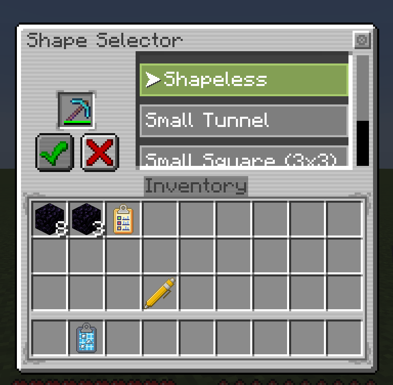 Интерфейс выбора формы Интерфейс выбора формы