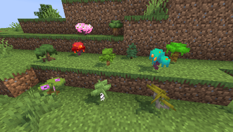 Новые бонсай из стандартных деревьев и грибов Незера. Новые бонсай из стандартных деревьев и грибов Незера.