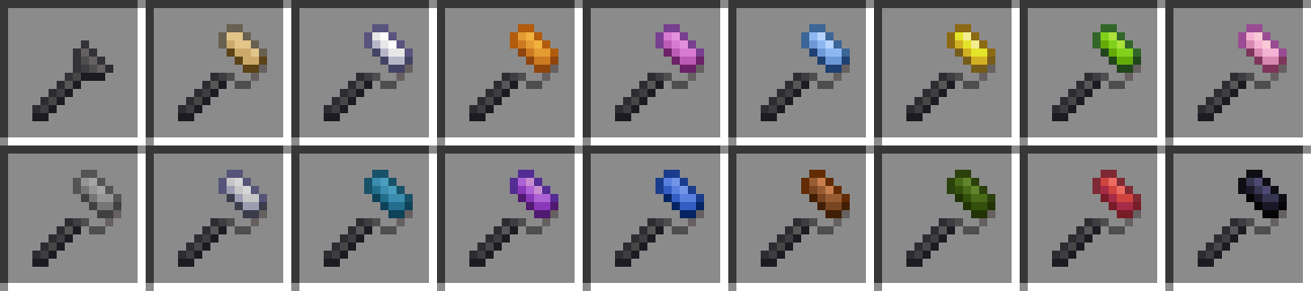 Инструмент, который может окрашивать блоки, размещенные в мире. Инструмент, который может окрашивать блоки, размещенные в мире.