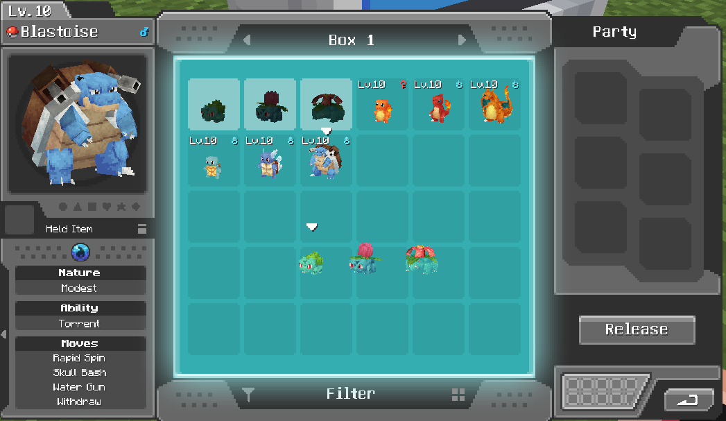 Скриншот режима множественного выбора с несколькими выбранными слотами Скриншот режима множественного выбора с несколькими выбранными слотами