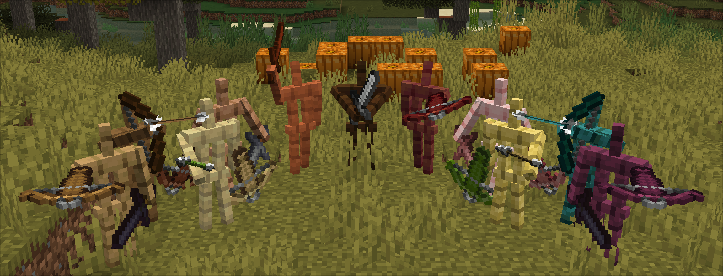 Варианты стоек для брони, использующие и демонстрирующие новые варианты оружия и стрел Варианты стоек для брони, использующие и демонстрирующие новые варианты оружия и стрел