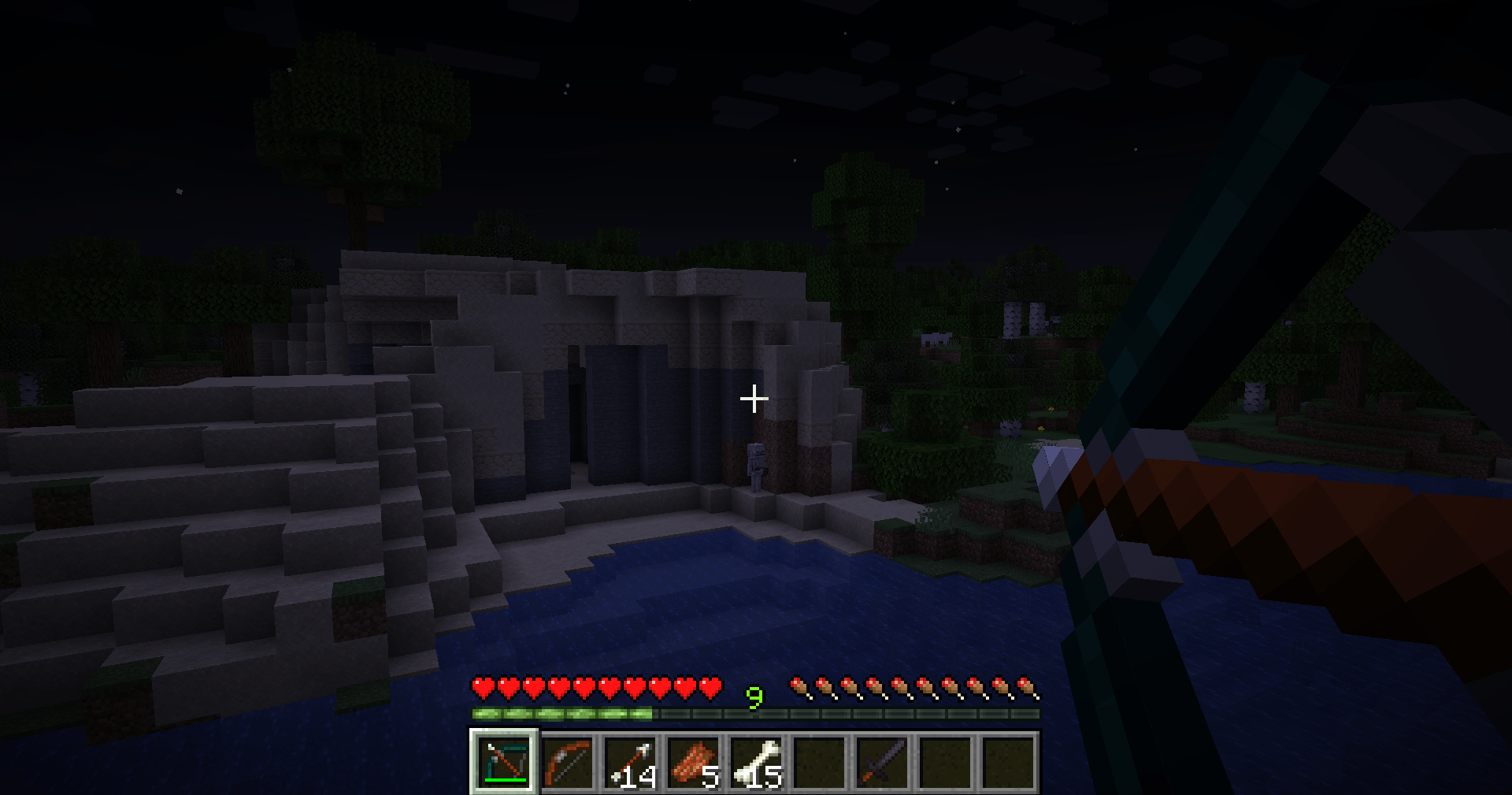 Натягивание акациевой стрелы на искажённый лук Натягивание акациевой стрелы на искажённый лук