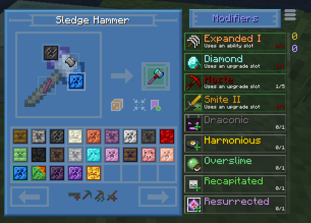 Вы можете добавлять и удалять модификаторы; при этом ограничения на модификаторы такие же, как если бы вы создавали инструмент в игре. Вы можете добавлять и удалять модификаторы; при этом ограничения на модификаторы такие же, как если бы вы создавали инструмент в игре.