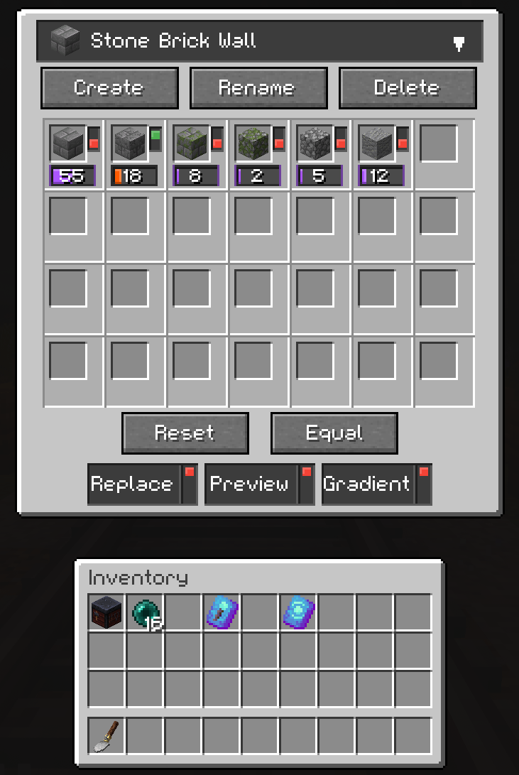 Быстрое меню для переключения палитр Быстрое меню для переключения палитр