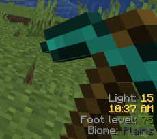 Время, уровень освещенности, уровень ног, биом Время, уровень освещенности, уровень ног, биом