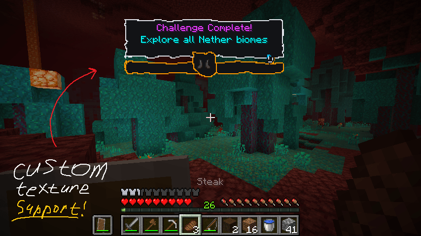 Поддержка пользовательских текстур! Вы можете загружать свои текстуры через конфигурационные файлы! Поддержка пользовательских текстур! Вы можете загружать свои текстуры через конфигурационные файлы!