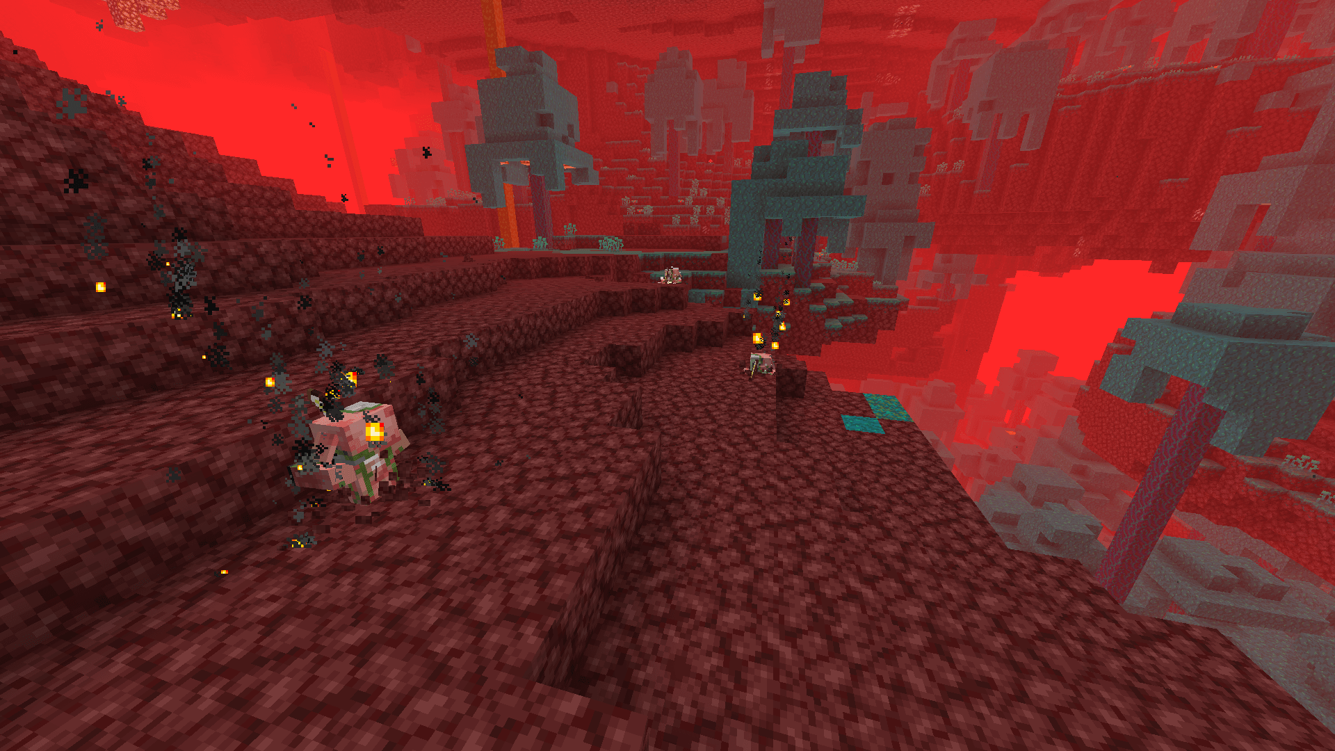 Зомбифицированные пиглины копают землю Зомбифицированные пиглины копают землю