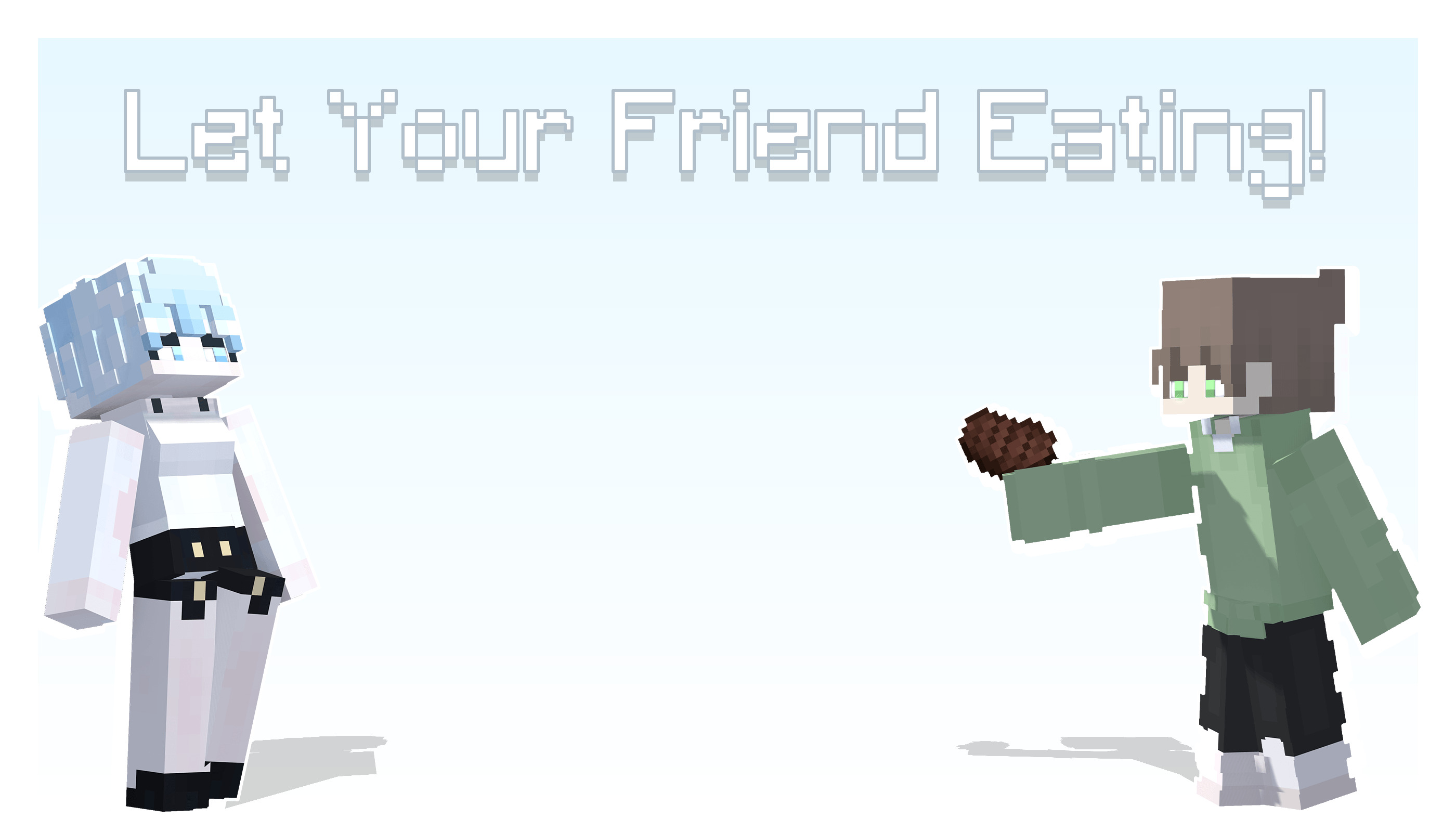 Можно покормить другого игрока в Minecraft Можно покормить другого игрока в Minecraft