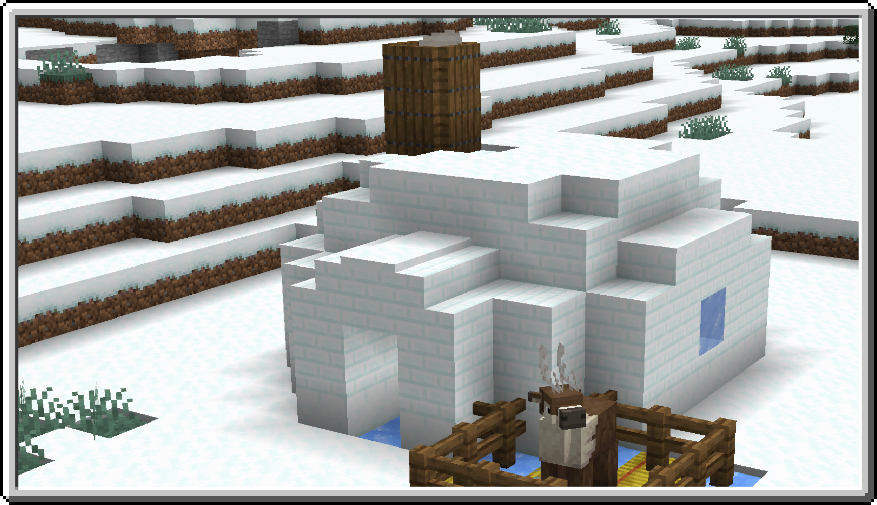 Иглу, олень и снежные кирпичи Иглу, олень и снежные кирпичи