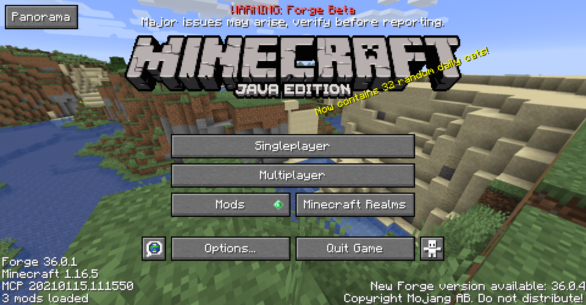 Титульный экран Minecraft с пользовательской панорамой Титульный экран Minecraft с пользовательской панорамой