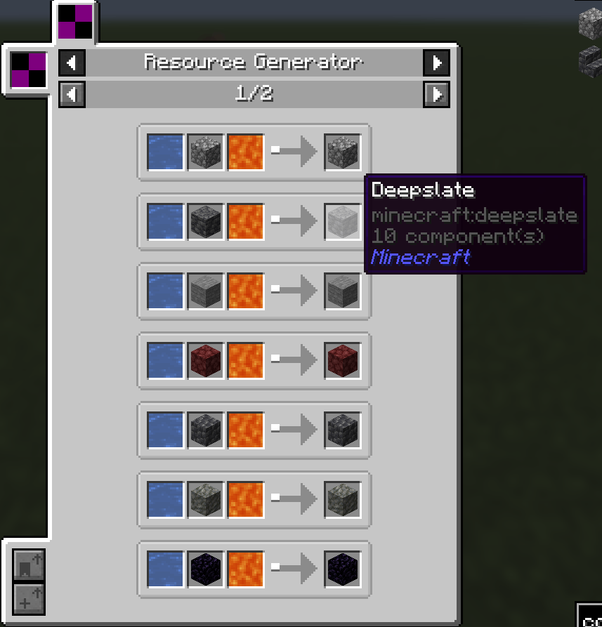 Генератор ресурсов (JEI) Генератор ресурсов (JEI)