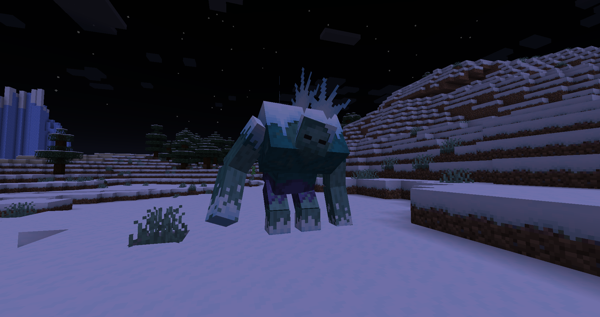 Мутантный замороженный зомби на снежных равнинах Мутантный замороженный зомби на снежных равнинах