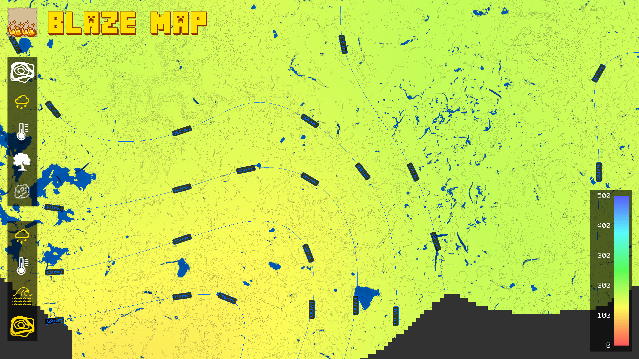 Карта осадков (изогетальная) Карта осадков (изогетальная)