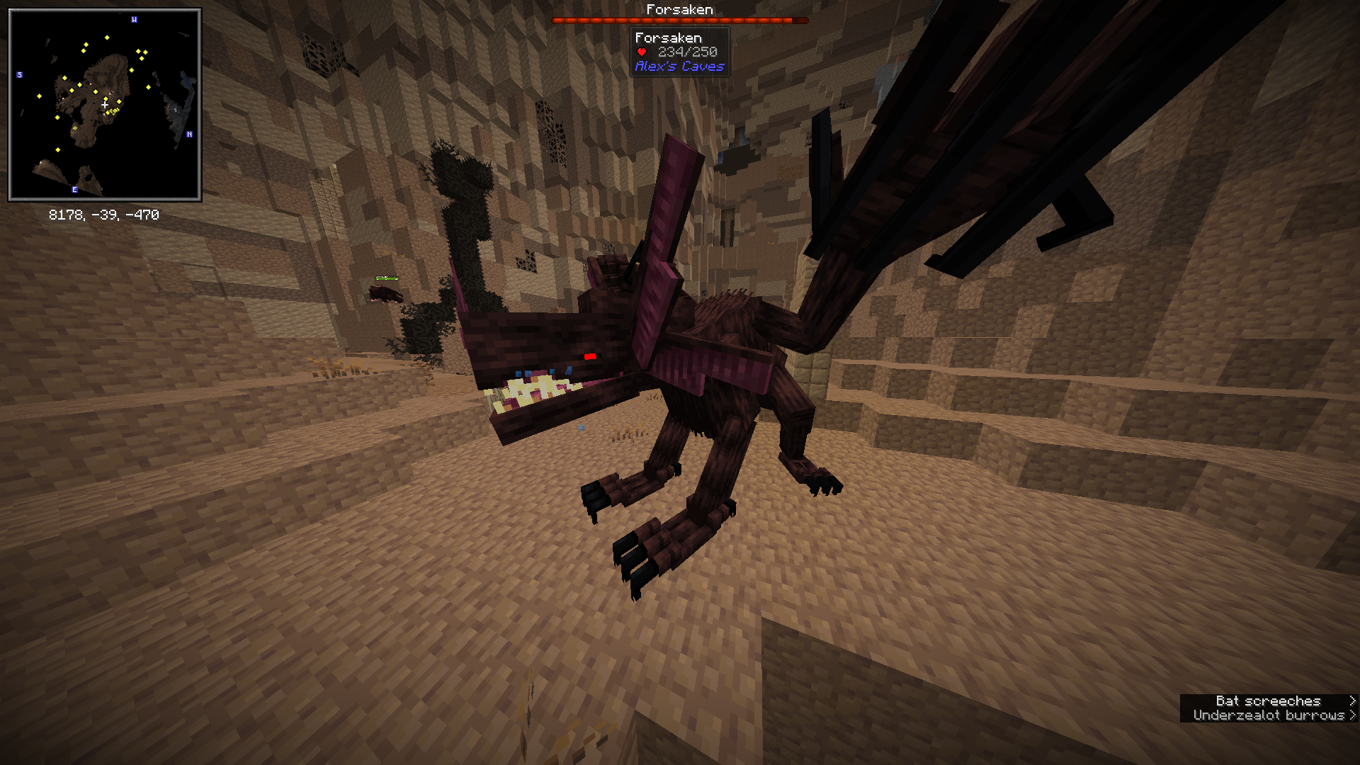 Forsaken из Alex's Caves с панелью босса Forsaken из Alex's Caves с панелью босса
